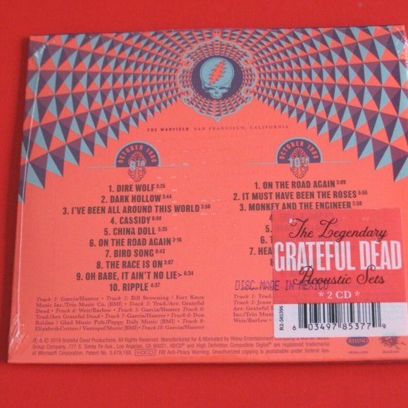 Grateful Dead The Warfield 2-CD (Oct. 9 & 10, 1980) ~ RSD 2019 ~New/Sealed! - Picture 2 of 2